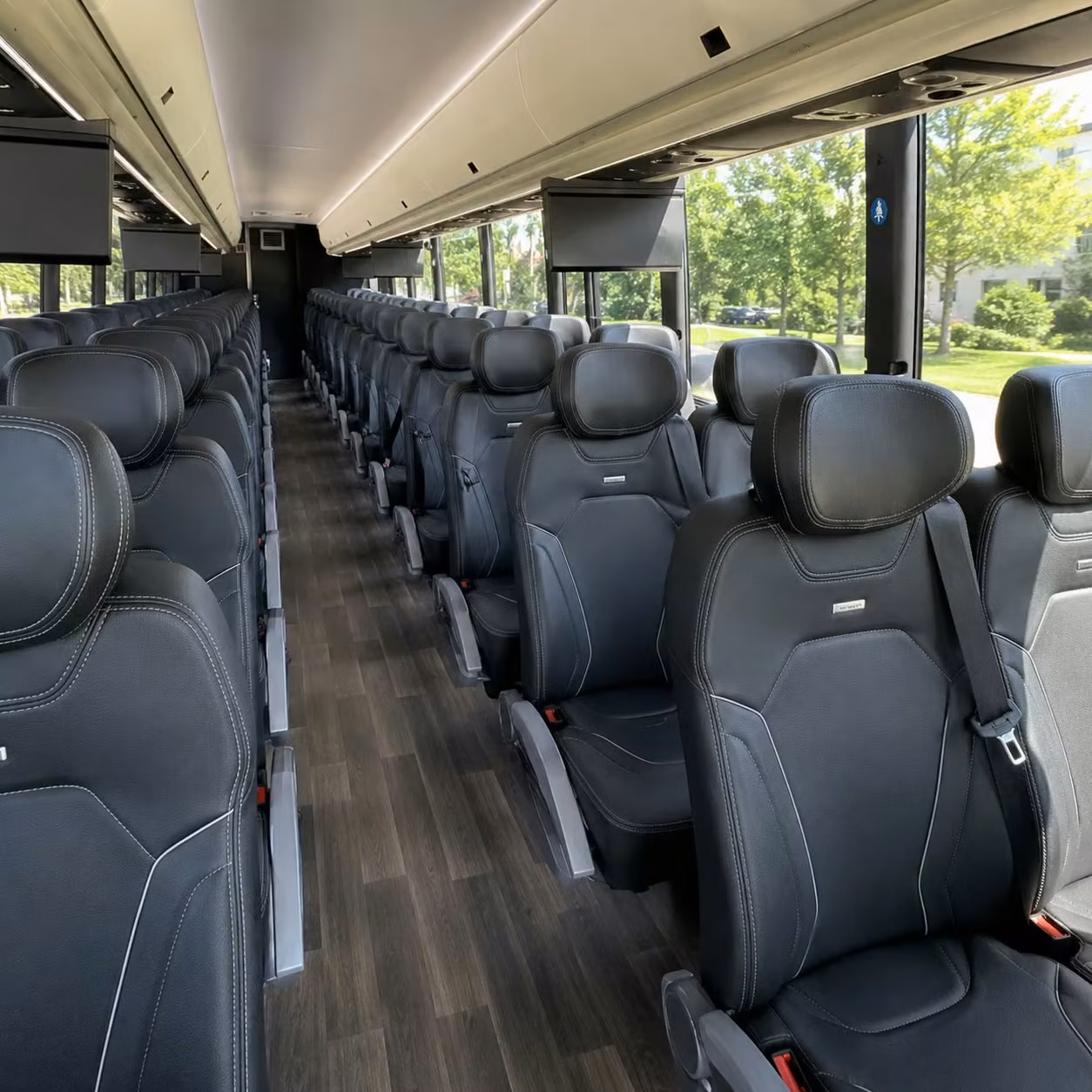 56 passenger charter bus inside