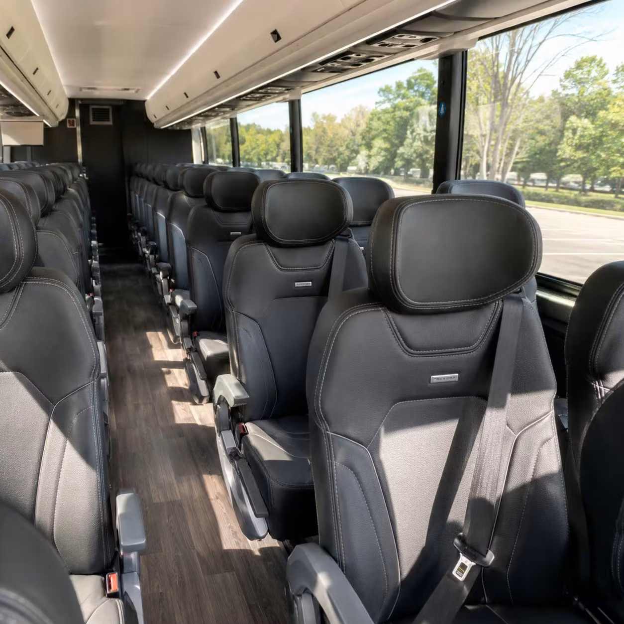 oakland charter bus rental interior